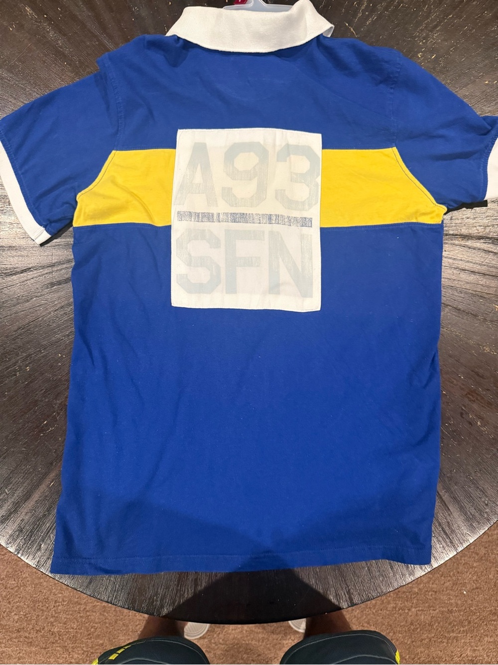American Rag Blue and Yellow Graphic Polo Shirt